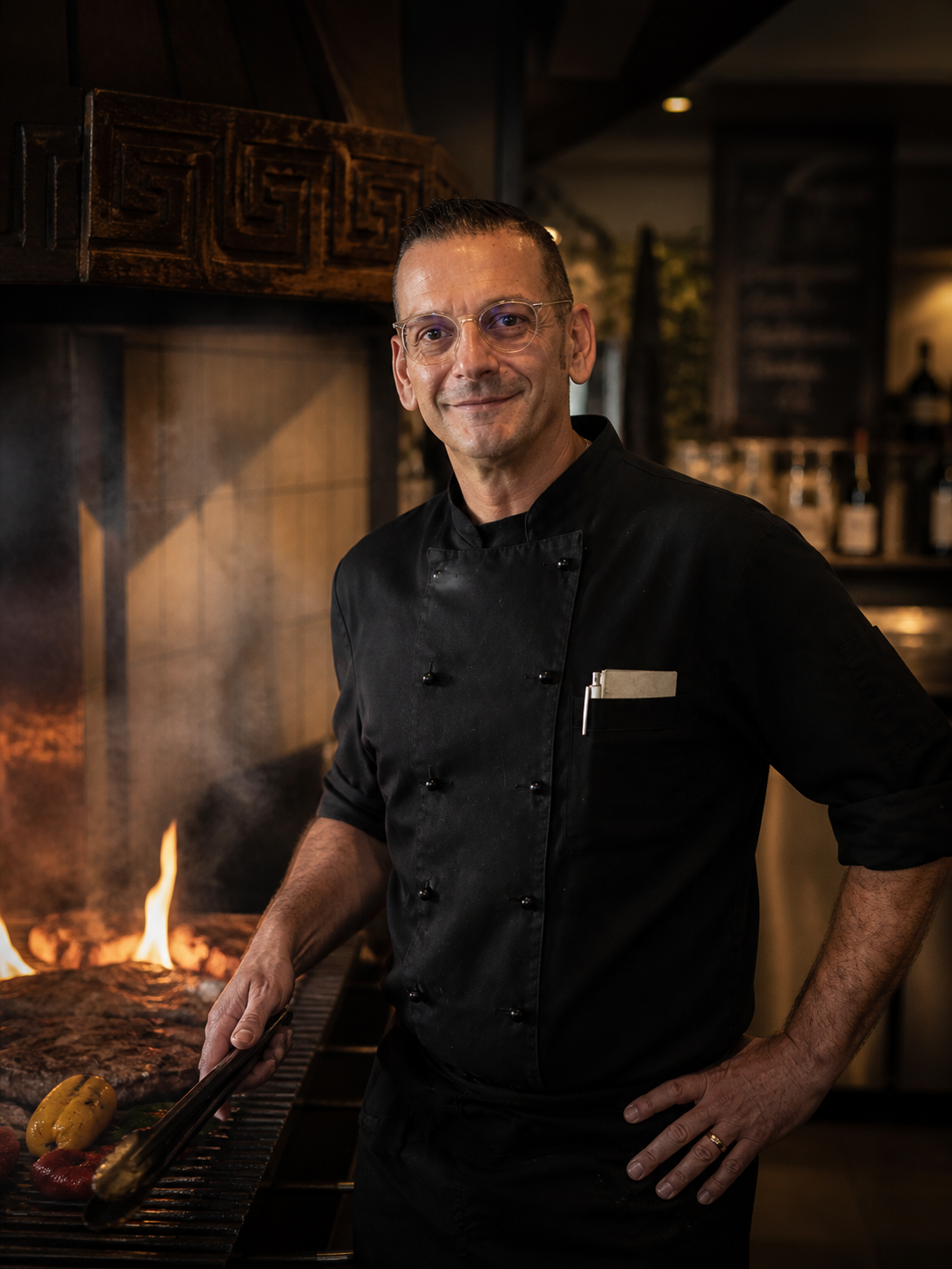 ToniGrillmeister und Gastgeber Antonios Kefaloudis im Restaurant Delphi